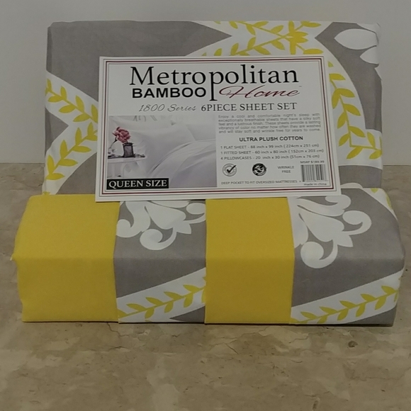 Metropolitan Bamboo Fleur Print Queen She… - Picture 9 of 12